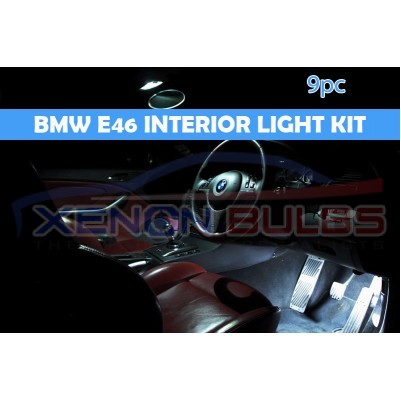BMW 9 PC E46 WHITE LED INTERIOR KIT COUPE